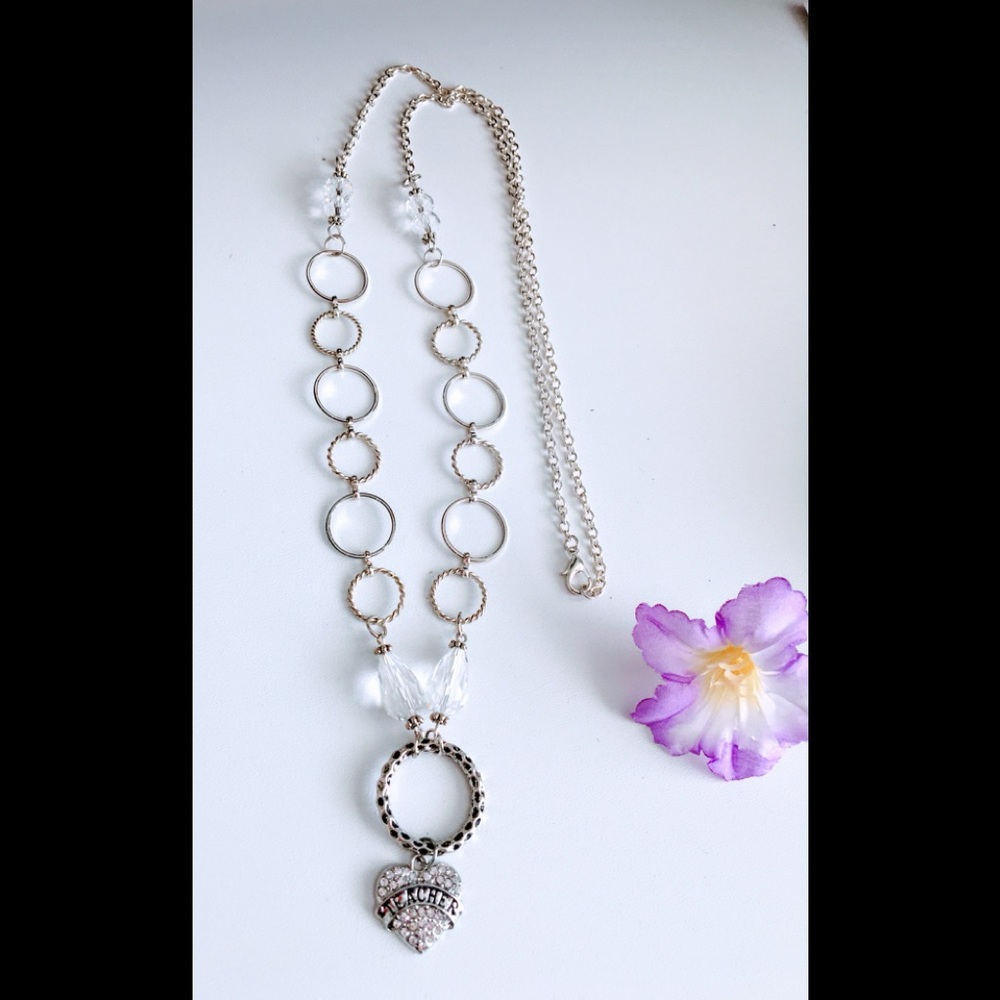 Teacher necklace eye glass holder